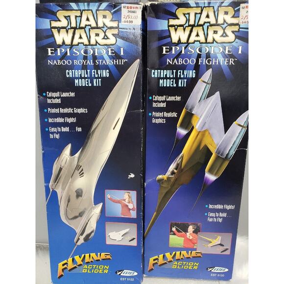 Vintage Star Wars‎ Episode 1 Naboo Fighter & Starship Catapult Flying Model Kit - Picture 5 of 7